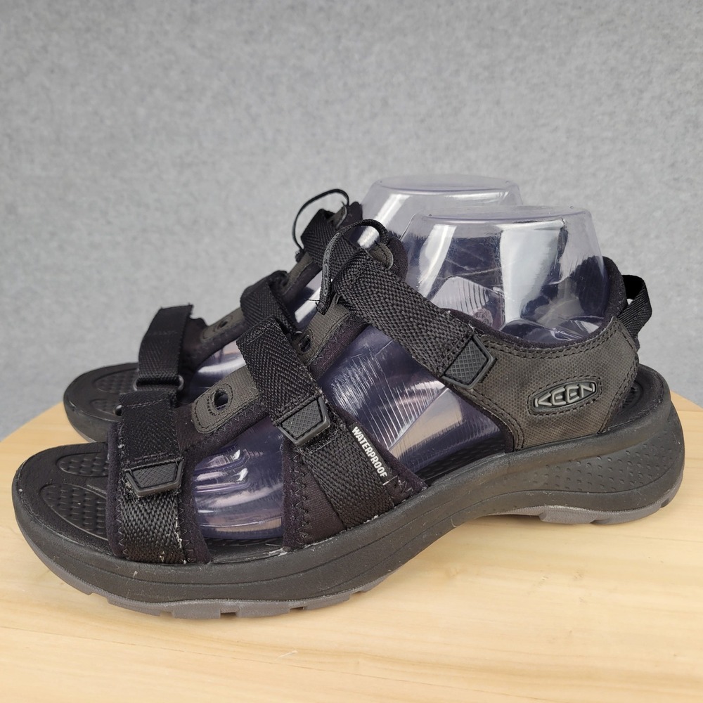 Keen Astoria West Sandals Women 10 Black Waterproof Adjustable Straps Open Toe
